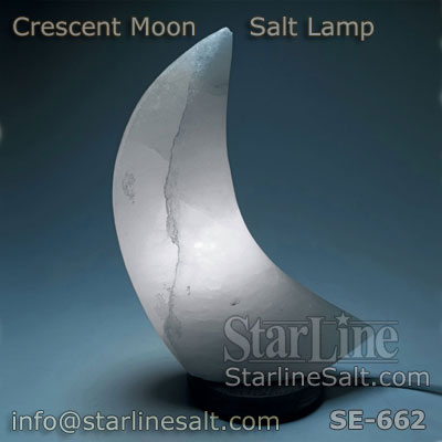 Crescent Moon White Salt Lamp